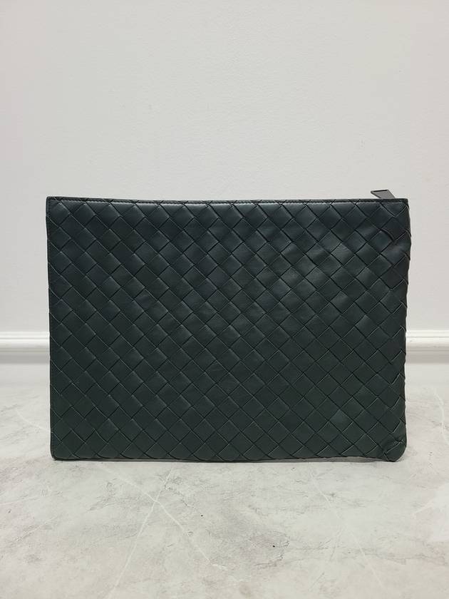 Dark green intrecciato half zip clutch bag - BOTTEGA VENETA - BALAAN 6