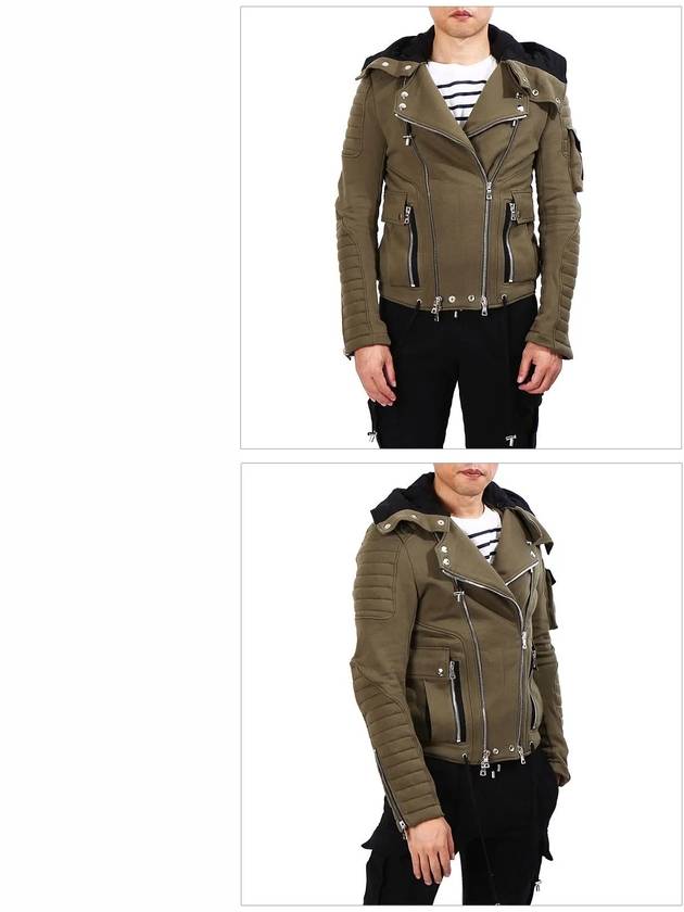 Biker Hooded Jacket Khaki - BALMAIN - BALAAN 3