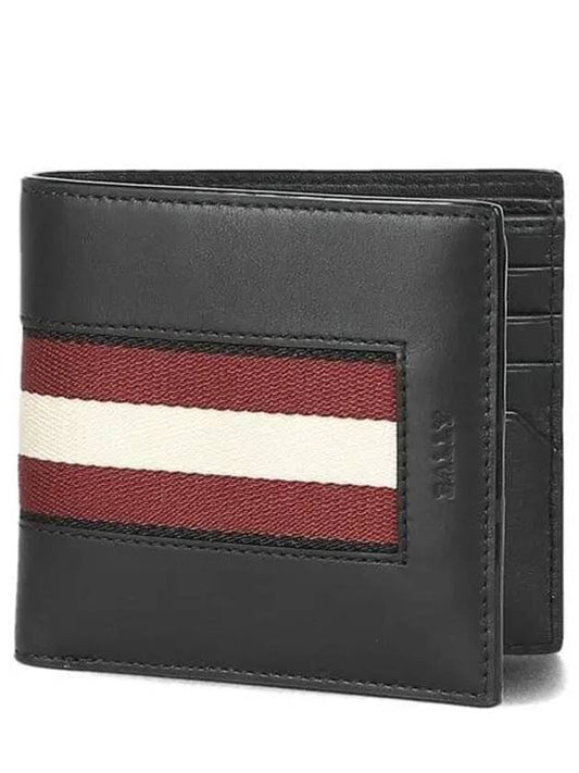 Brasai Stripe Leather Bifold Wallet Black 598428 22369 F100 - BALLY - BALAAN 2