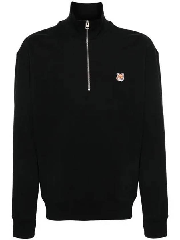 Fox Head Patch Half Zipper Sweatshirt Black - MAISON KITSUNE - BALAAN 2