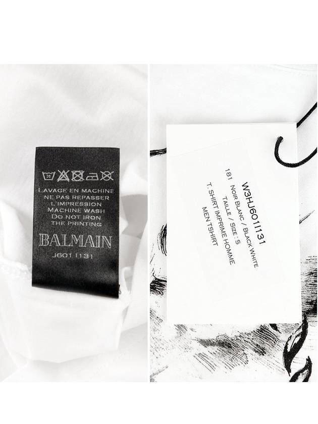 Dragon Short Sleeve T-Shirt White - BALMAIN - BALAAN 5