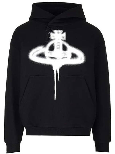 Spray ORB Logo Print Hoodie Black - VIVIENNE WESTWOOD - BALAAN 2