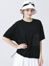 Round Pocket Decoration Loose Fit Black Short Sleeve Hem String T-shirt DO3242TS004 1 - DOYOUKNOWMC GOLF WEAR - BALAAN 1