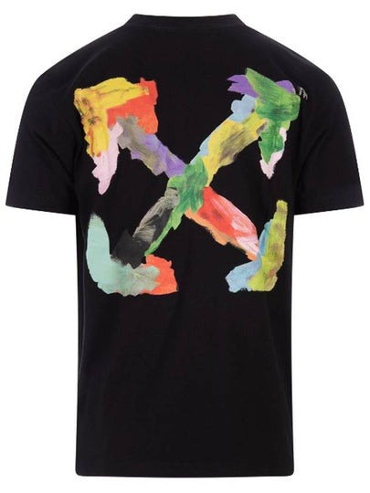 Brush Arrow Logo Print Short Sleeve T-Shirt Black - OFF WHITE - BALAAN 2