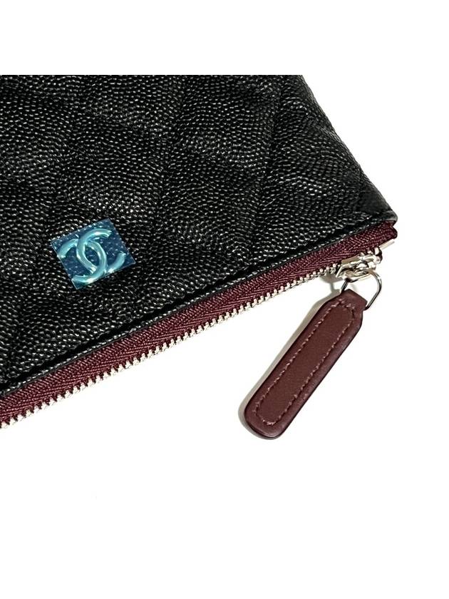 Nell Classic Mini Clutch Pouch Black Silver Caviar A82365 - CHANEL - BALAAN 6