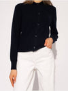 Face Logo Wool Cardigan Black Women s - ACNE STUDIOS - BALAAN 5