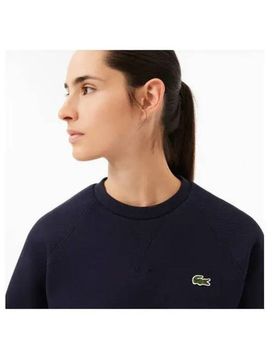 Women s Double Face Pique Crew Neck T Shirt Dark Navy - LACOSTE - BALAAN 1