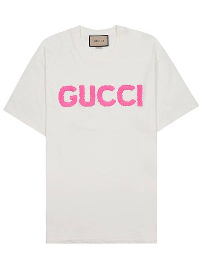 Embroidery Logo Short Sleeve T-Shirt White - GUCCI - BALAAN 2