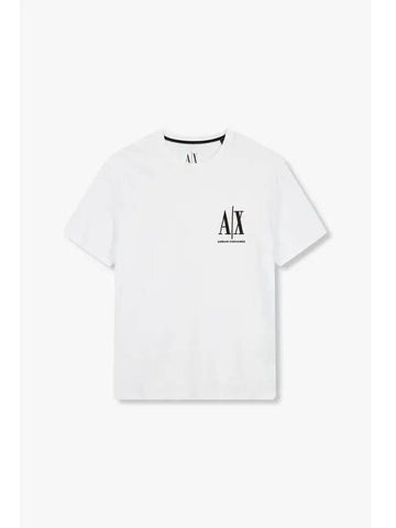 Men s Embroidered Logo T Shirt White - ARMANI EXCHANGE - BALAAN 1