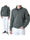 Wappen Patch Half Button Lambswool Knit Top Musk Green - STONE ISLAND - BALAAN 3