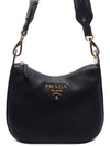 Vitello Penix Small Hobo Shoulder Bag Black - PRADA - BALAAN 3