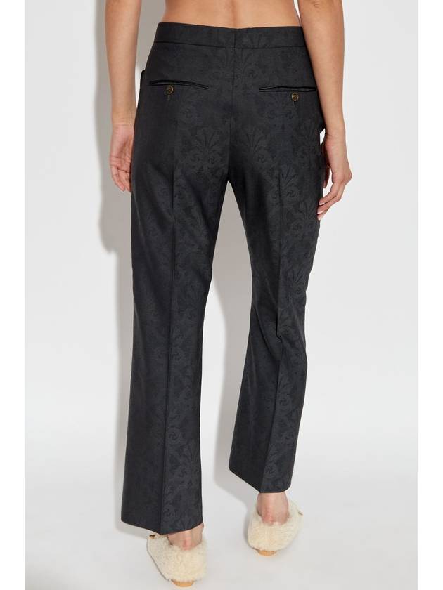 Etro Creased Trousers With Decorative Pattern, Women's, Grey - ETRO - BALAAN 4