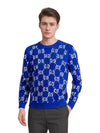 GG Cotton Intarsia Jumper Cobalt Knit Top Blue - GUCCI - BALAAN 2