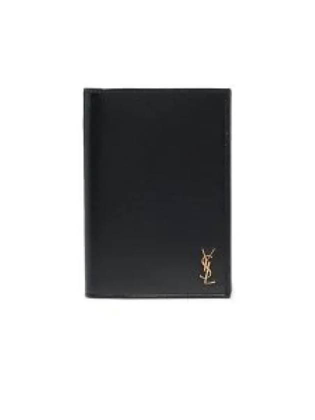 Monogram Logo Card Passport Wallet Black - SAINT LAURENT - BALAAN 2