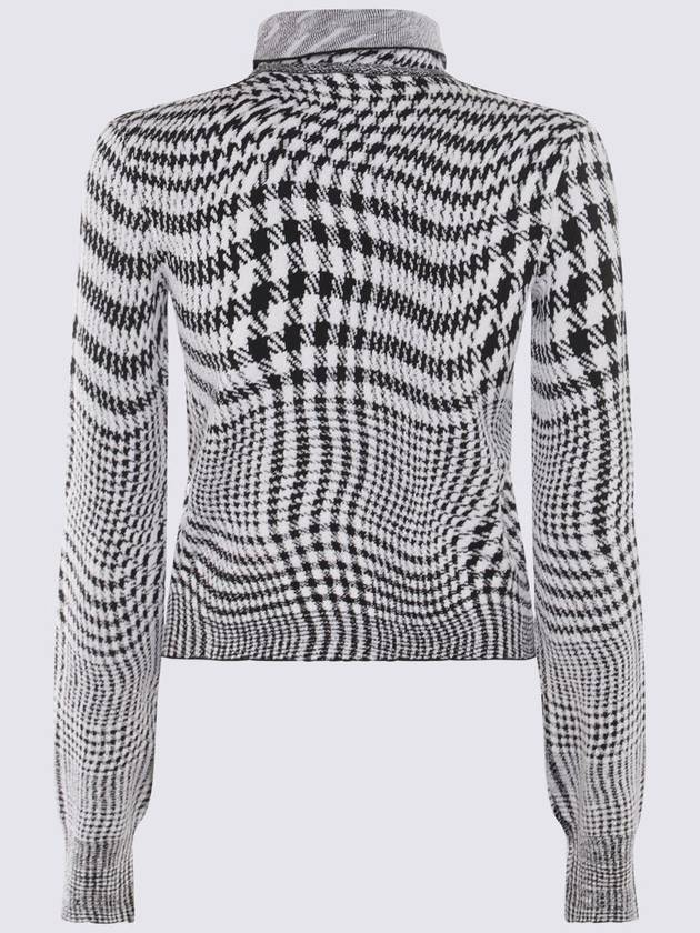 Warped Houndstooth High Neck Jacquard Turtleneck Monochrome - BURBERRY - BALAAN 5