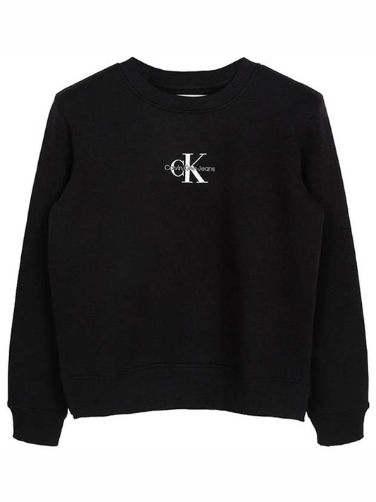 Black monologo sweatshirt J20J221339 BEH - CALVIN KLEIN - BALAAN 1