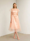 DAISY See through Petal sleeve Lace dress peach pink - AME - BALAAN 5