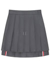 RMB Wool Mini Pleated Skirt Grey - THOM BROWNE - BALAAN 2