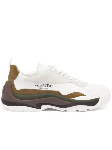 Gumboy Logo Low Top Sneakers White Brown - VALENTINO - BALAAN 1