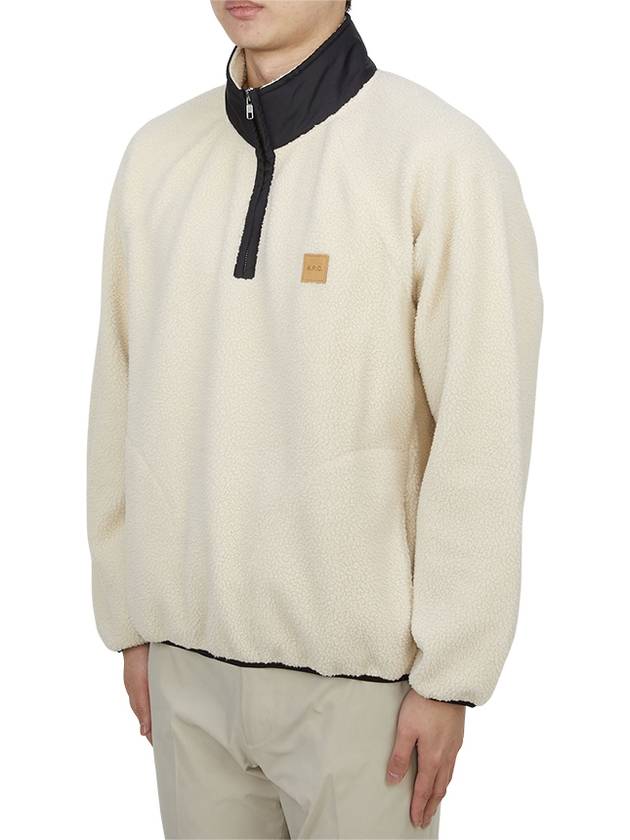 Logo Applique Fleece Sweatshirt Beige - A.P.C. - BALAAN 3