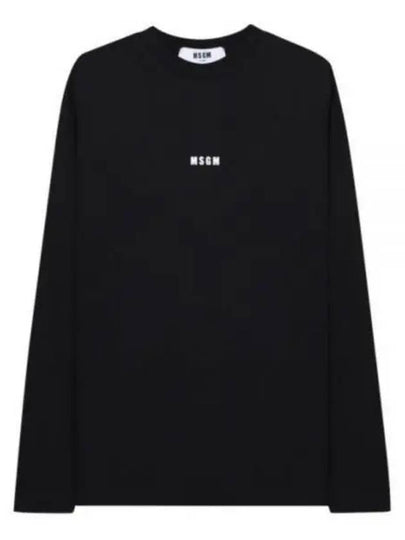 Micro Logo Print Long Sleeve T-Shirt Black - MSGM - BALAAN 2