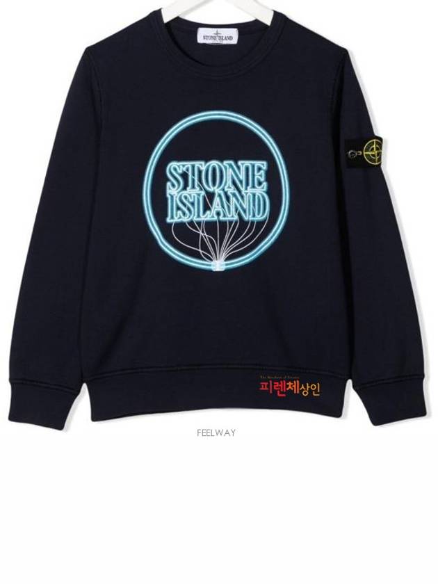 8 12 year old size dark navy printed wappen round sweatshirt 741662340 - STONE ISLAND - BALAAN 3