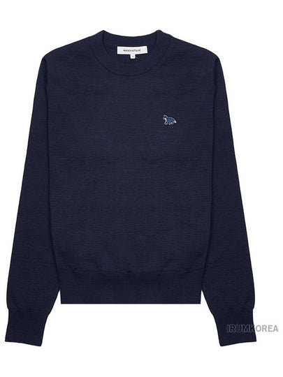 Women's Baby Fox Patch Regular Knit Top Deep Navy - MAISON KITSUNE - BALAAN 2