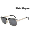 Gold Frame Metal Sunglasses Brown - SALVATORE FERRAGAMO - BALAAN 3