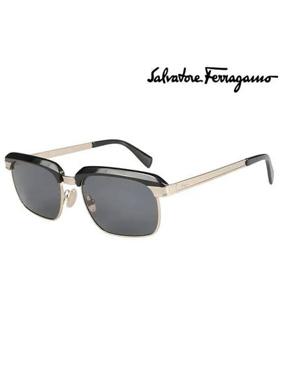 Gold Frame Metal Sunglasses Brown - SALVATORE FERRAGAMO - BALAAN 2