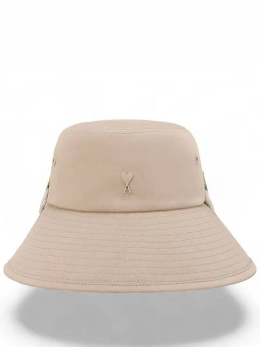 Heart Logo String Light Beige Bucket Hat UHA233 CO0009 271 - AMI - BALAAN 1