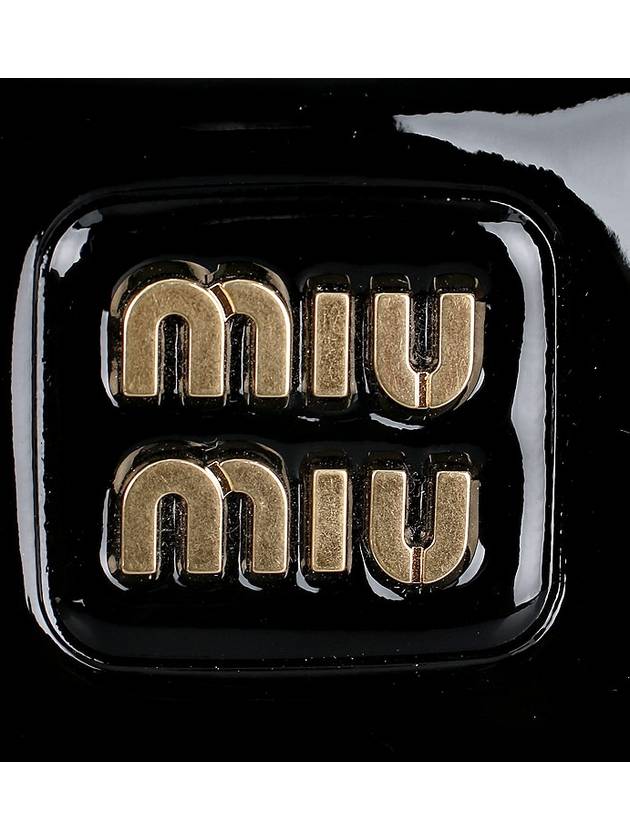 Logo Patent Leather Shoulder Bag Black - MIU MIU - BALAAN 8