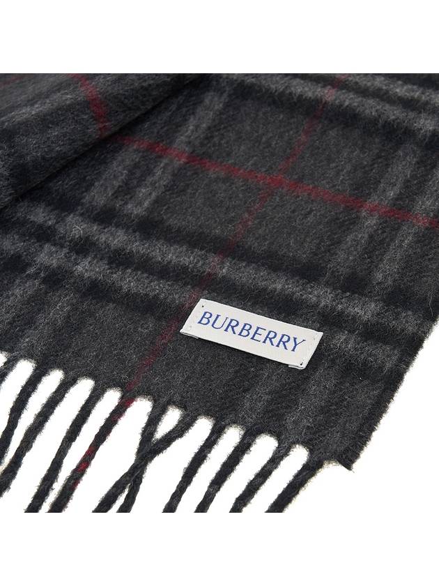 Check Reversible Cashmere Scarf Charcoal Black - BURBERRY - BALAAN 8