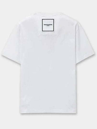 Cotton Square Label Short Sleeve T-Shirt White - WOOYOUNGMI - BALAAN 2