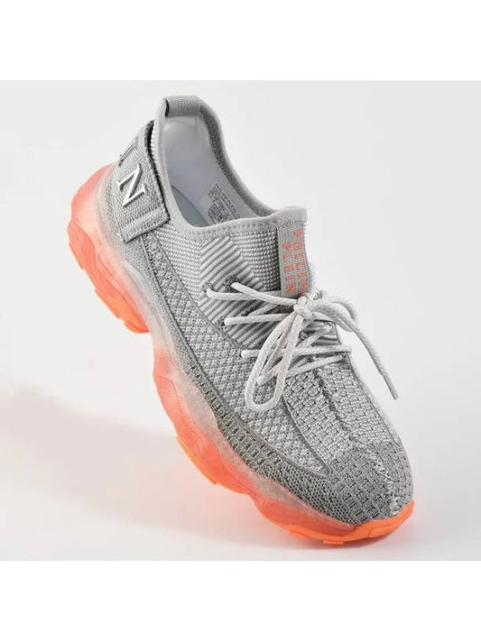 USC0116 Iconic Runner Sneakers Gray Orange - PHILIPP PLEIN - BALAAN 1