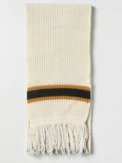 logo patch alpaca wool muffler white beige - MARNI - BALAAN 2