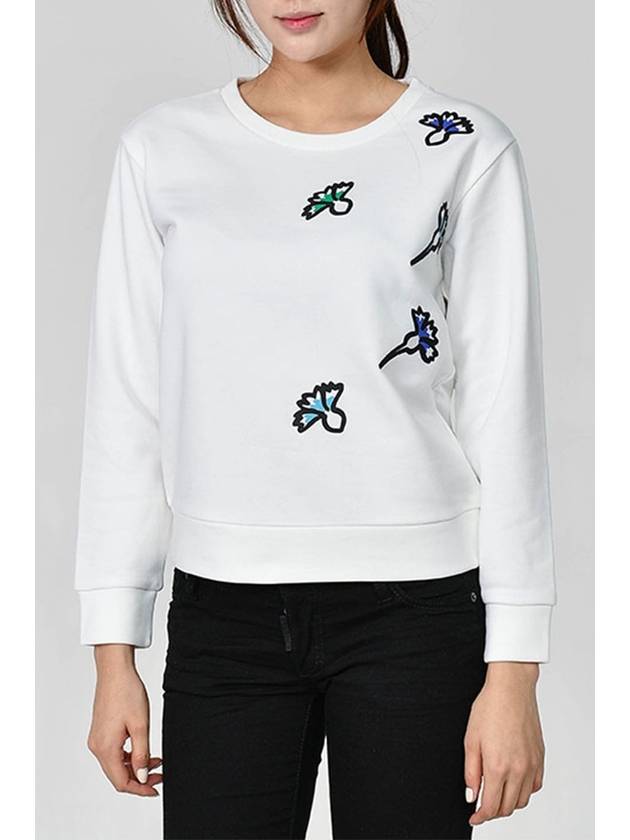 Flower Sweatshirt White - EMPORIO ARMANI - BALAAN 2