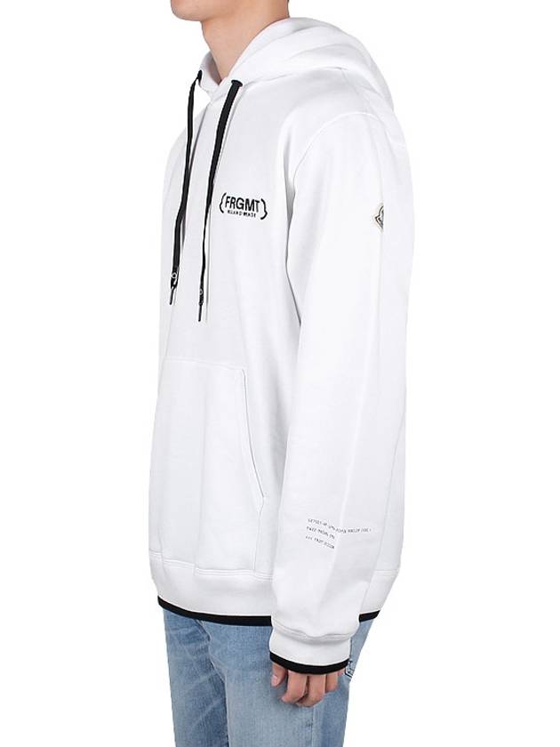 Born To Protect FRGMT Logo Fleece Hoodie Optical White - MONCLER - BALAAN 4