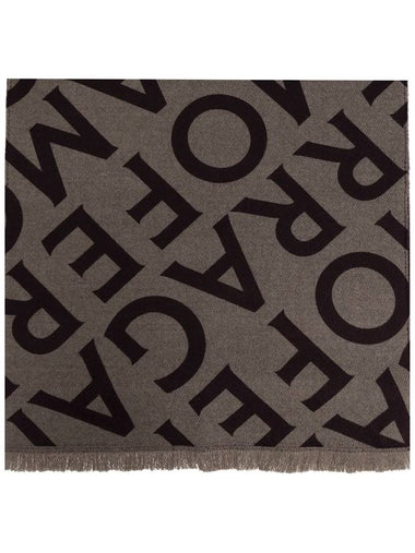 FERRAGAMO Wool Scarf With Monogram, Women's, Brown - SALVATORE FERRAGAMO - BALAAN 1