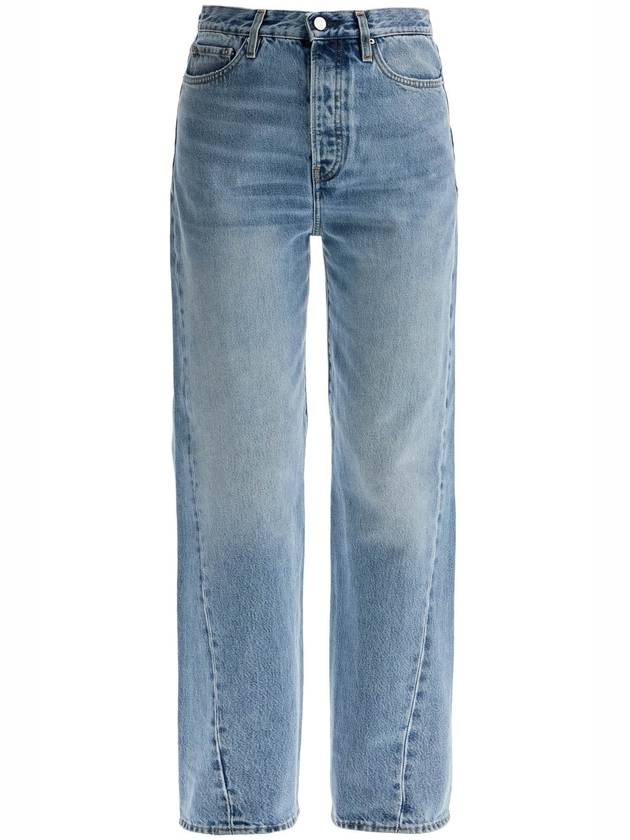 Women's Twisted Seam Denim Straight Jeans Blue - TOTEME - BALAAN 2