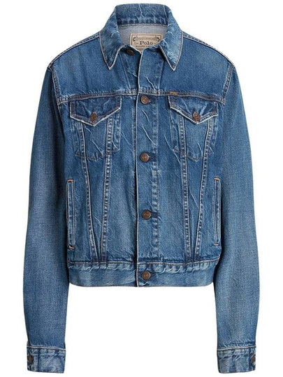 Cropped Denim Jacket Blue - POLO RALPH LAUREN - BALAAN 2