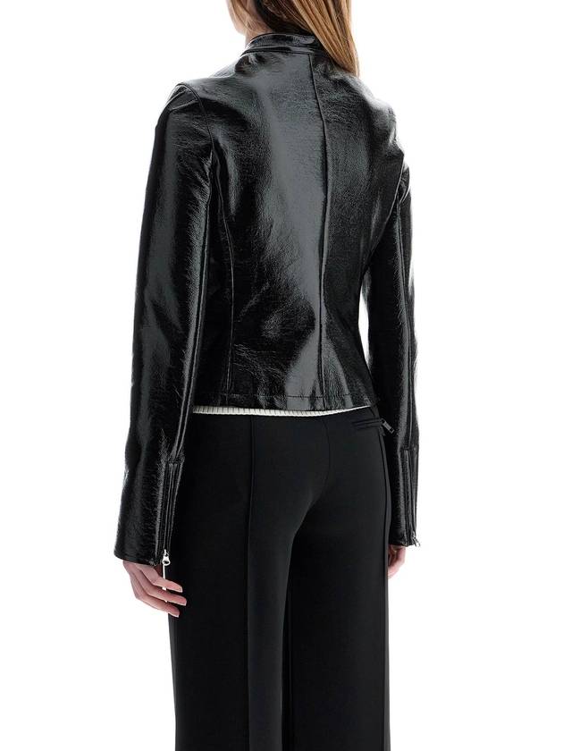 black cotton jacket with high collar and zip - COURREGES - BALAAN 3