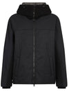 Tweed Neoprene Hooded Jacket Black - VALENTINO - BALAAN 1