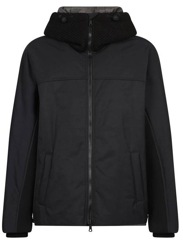 Tweed Neoprene Hooded Jacket Black - VALENTINO - BALAAN 1