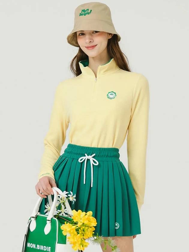 Long sleeve color combination half zip-up t-shirt YELLOW - MONBIRDIE GOLF - BALAAN 3