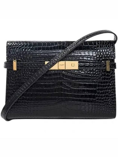 Manhattan Crocodile Small Shoulder Bag Black - SAINT LAURENT - BALAAN 2