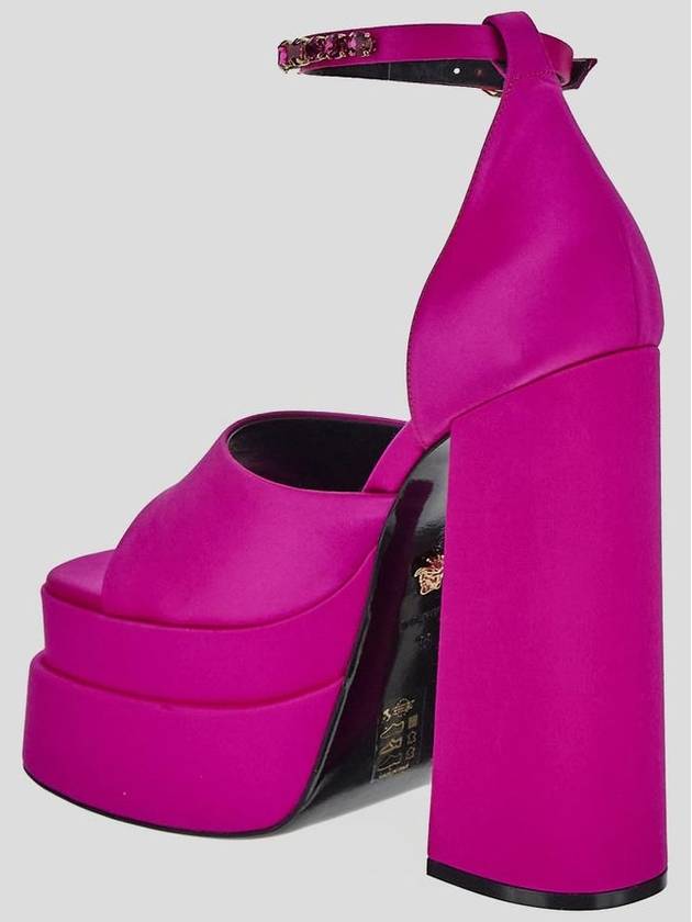 Aevitas Medusa Charm Satin Platform Sandals Fuchsia - VERSACE - BALAAN 5