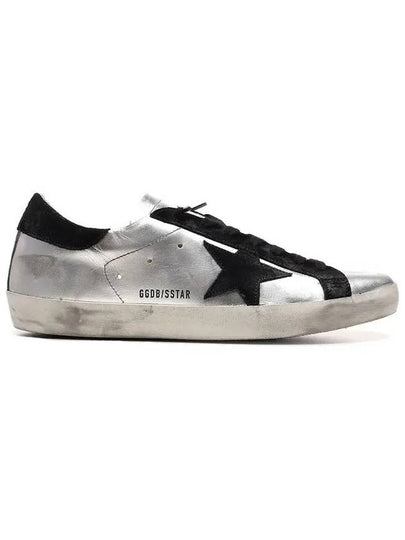 Black Tab Leather Superstar Low Top Sneakers Silver - GOLDEN GOOSE - BALAAN 2