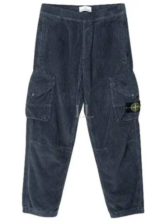 Corduroy Cotton Cargo Straight Pants Grey - STONE ISLAND - BALAAN 2