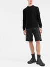 Men's Wappen Patch Crew Neck Wool Knit Top Black - STONE ISLAND - BALAAN 7