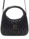 Wander Matelasse Nappa Leather Mini Hobo Tote Bag Black - MIU MIU - BALAAN 3